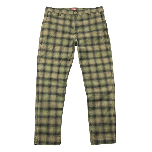 Levi's Other - Levi's Pants Men 34x32 (34x30) Green Brown Plaid XX Chino Standard Taper